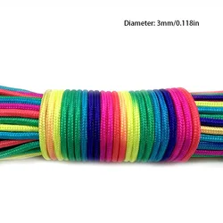 Vibrant Multi - Size Paracord - 7 - Strand Rainbow Survival Rope - 31 meters (3mm Dark color)