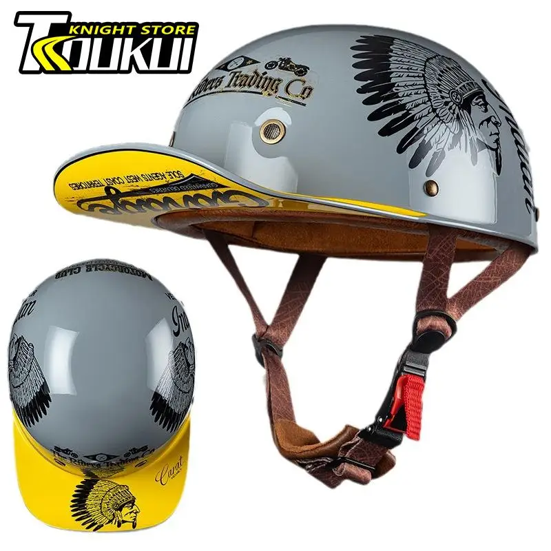 Casco Moto Scooter Moto Casco Mezza Faccia Moto Casco Ciclismo Capacete De Moto Berretto Da Baseball Casco Moto Dot Approvato