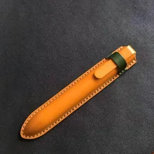  Stitching Contrast Manual  Leather Pen Case Leather Pressure Resistant Pen Protection Case Cow Leather Pen Case Bag 