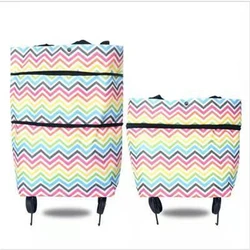 Foldable Reusable Shopping Trolley Bag - Perfect Eco - Friendly Gift (Colorful Ripples)