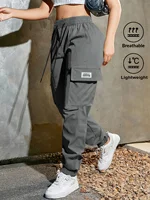 Women's Lightweight Cargo Pants with Adjustable Waist & Flap Pockets Outdoor/Workwear Trousers for Spring Summer Fall - Image 3