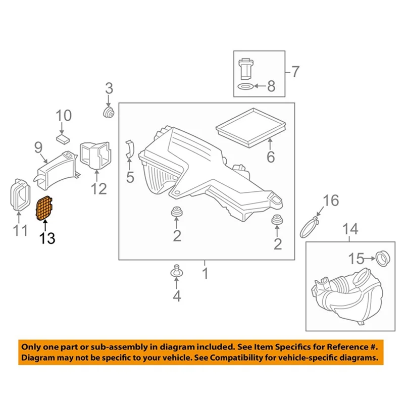 13718507321 Air Intake Muffler Grille Air Intake Grille for BMW F20 F20N F21 F21N F22 F23