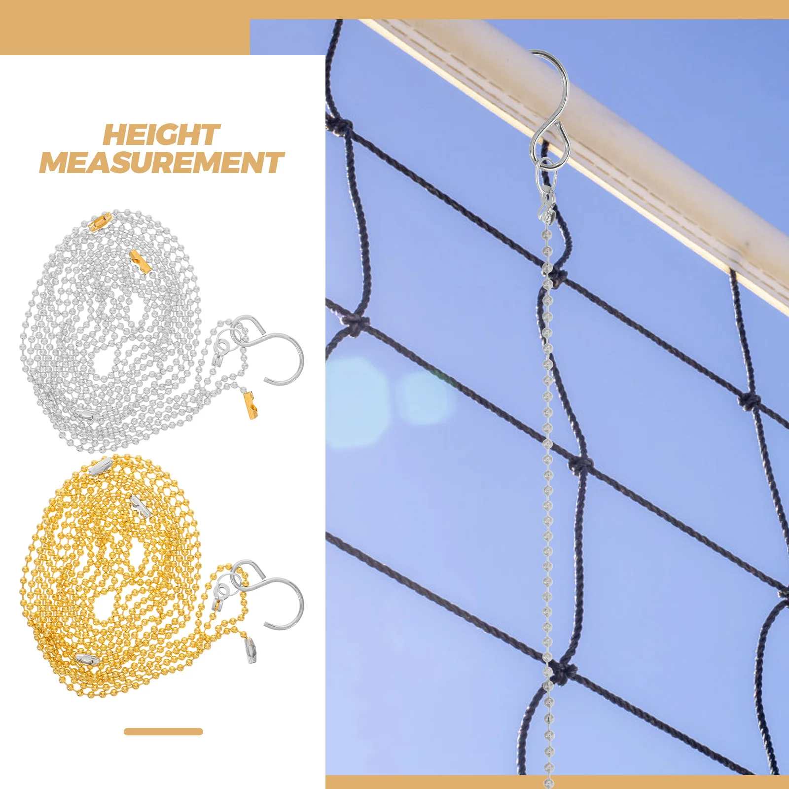 2 Pcs Volleyball Referee Equipment Kit Net Measurement Chain Nets Supplies Setter Trainer Copper for Volleyballs
