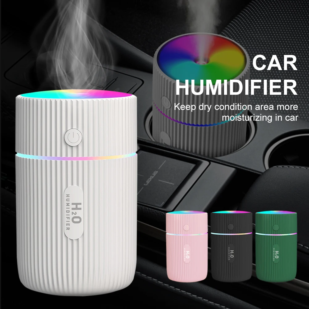 

Mini Car Air Humidifier Portable Air Freshener with LED Night Light 2 Modes USB Oil Diffuser for Home Car Interior Accessories