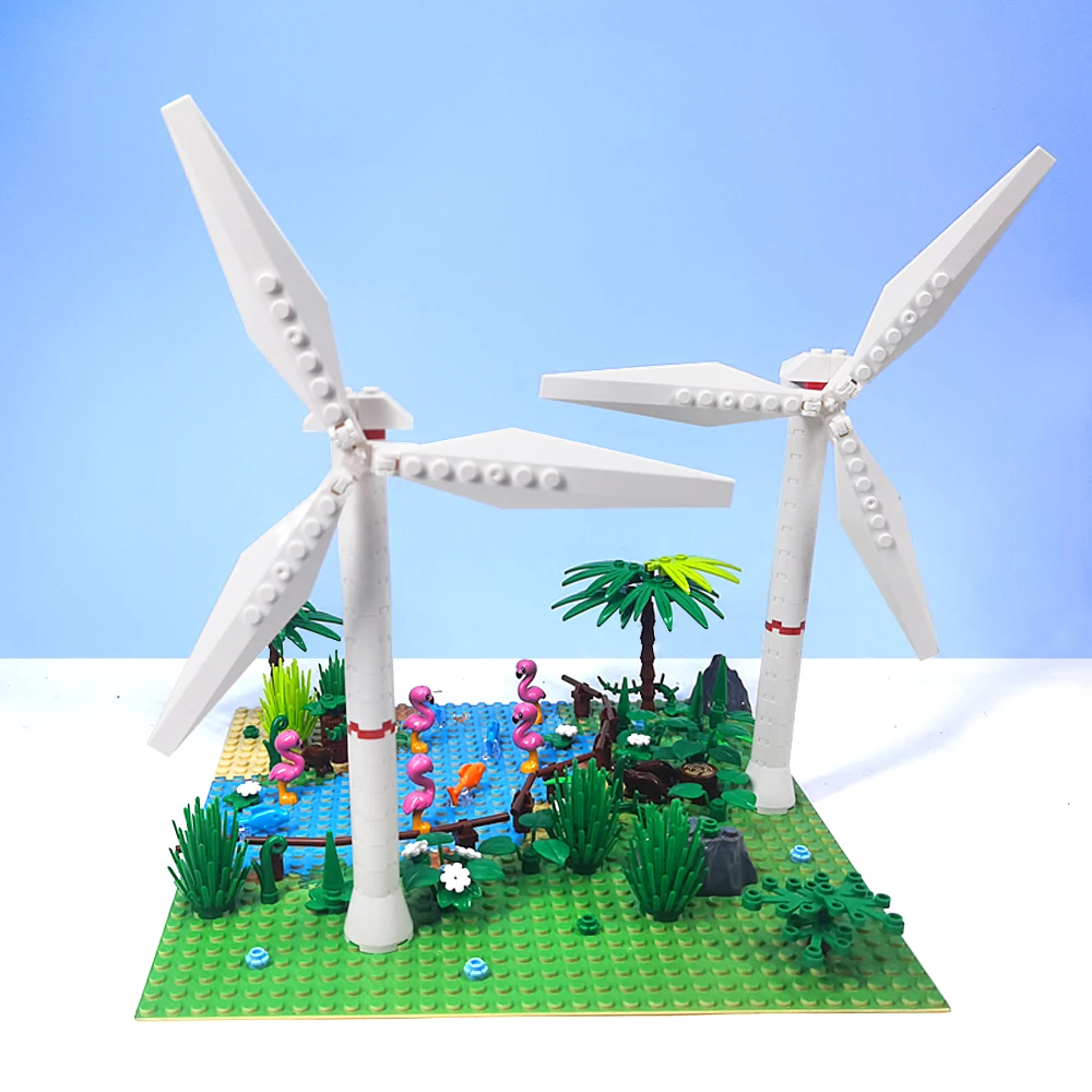 MOC Model Big Pinwheel Toy Windmill Wind Farms Building Bricks
