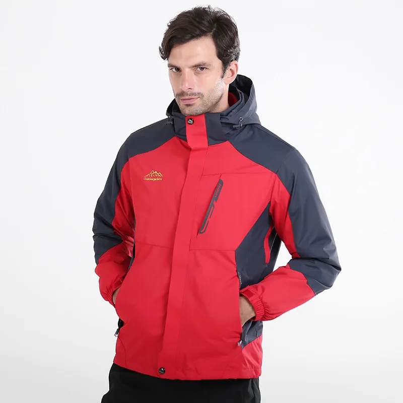 

Plus Size 8XL Winter Men's 2 Pieces Jacket Outdoor Sport Skiing Hiking Windproof Warm Removable Inner Fleece Windbreaker Coat