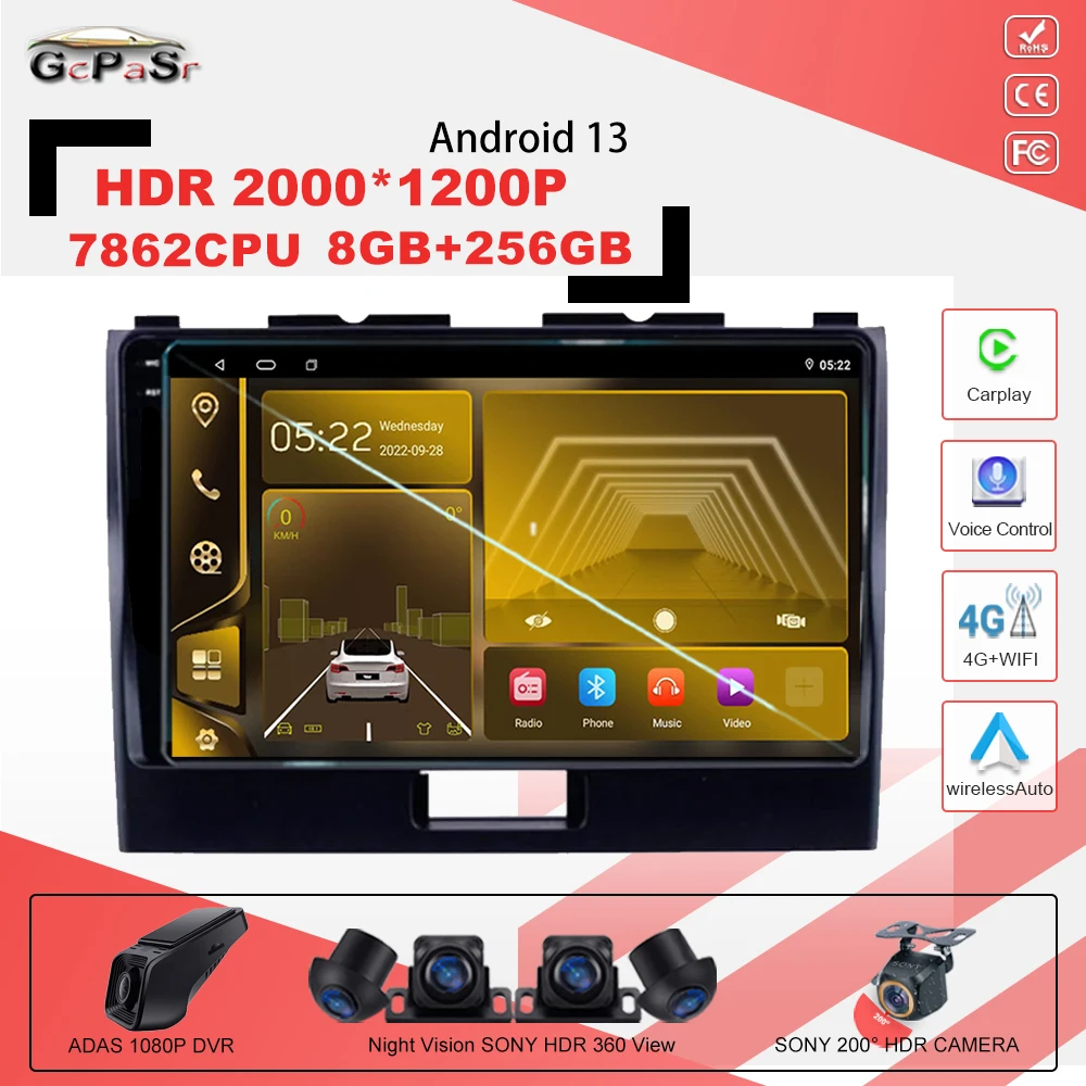 

Автомагнитола для SUZUKI wagr 2010-2018 7862CPUAndroid 13 мультимедийный видеоплеер навигация GPS WIFI 4G 7862 ЦПУ BT No 2 din 4G