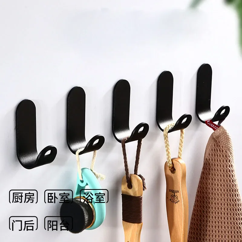

Bathroom Towel Hanger Kitchen Wall Hooks Adhesive Stainless Steel Towel Hook Hats Bag Robe Hanger Nailed Storage Rack Door Hook