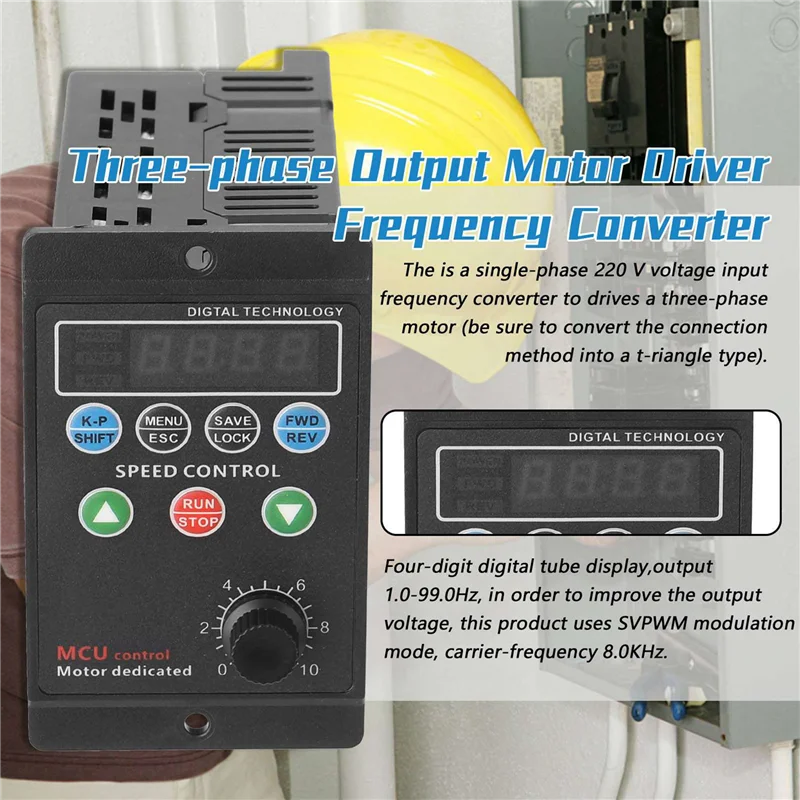 A45U 4X 220V 750W 단상 입력 3상 출력 모터 드라이버 주파수 변환기(4자리 디지털 튜브 디스플레이 포함)