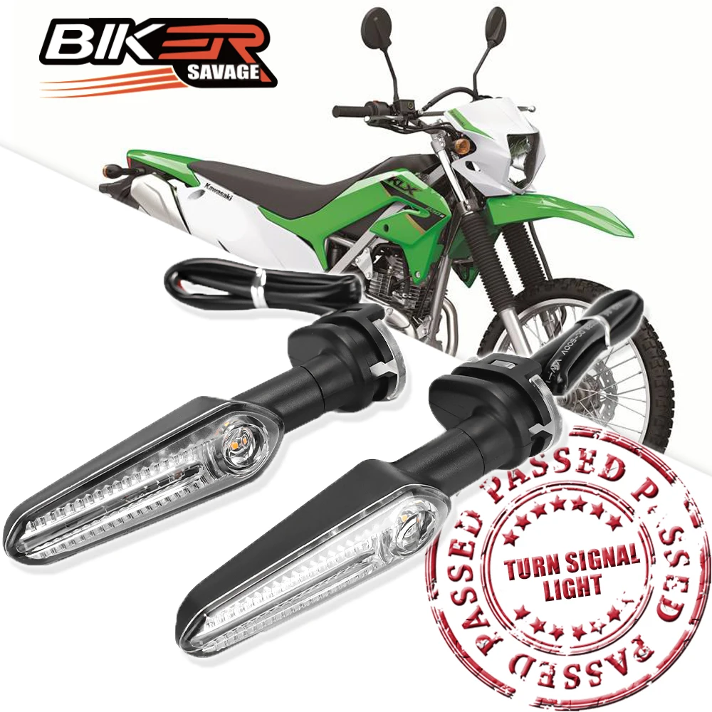 Pair Of Turn Signal Lights For Kawasaki KLX250S (2009-2014) - Clear Lens, Black Housing, Halogen Bulbs 6 thumbnail image