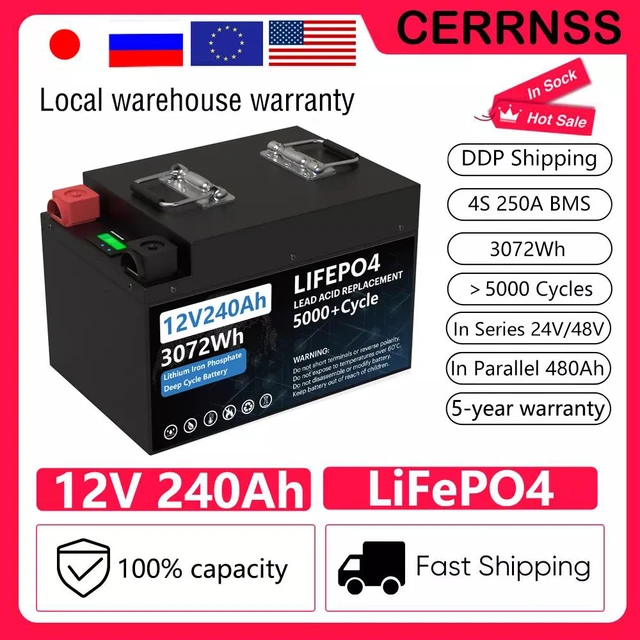 12V 200AH 240AH LiFePO4 Battery Pack Lithium Iron Phosphate