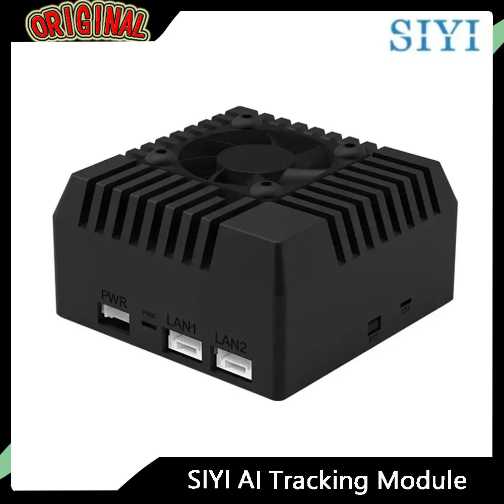 Module de suivi IA SIYI 10Tops monté sur drone professionnel, capteur optique orienté vers l'avant, boîtier robuste gris foncé.