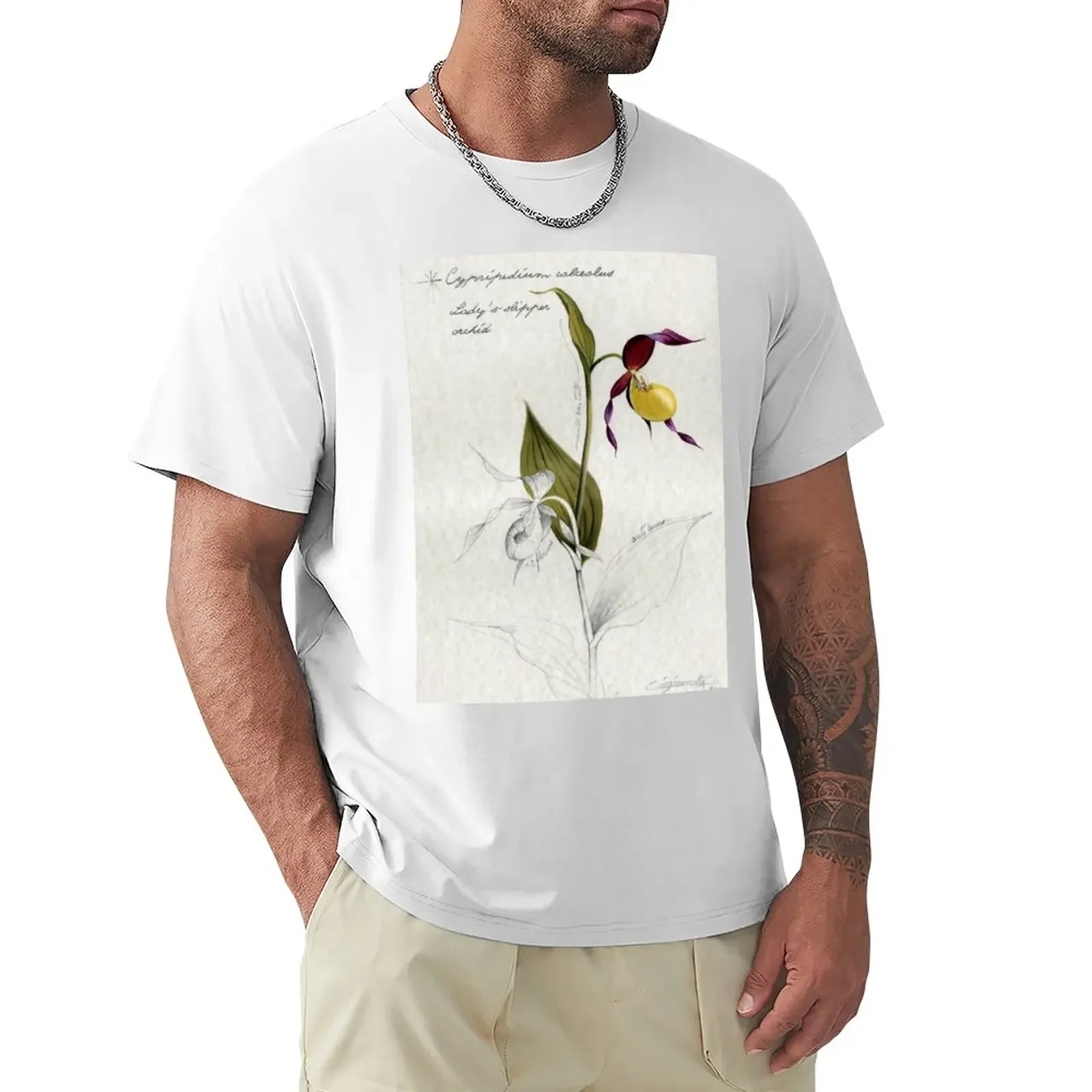 

Cypripedium calceolus - Lady's slipper orchid T-Shirt plus sizes anime clothes t shirts for men graphic