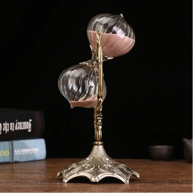 Hourglass 30 60 Minute Love Engraving Rotating Metal Sand Timer Antique Sand Clock Glass Sandglass Gifts Desk Wedding Decor