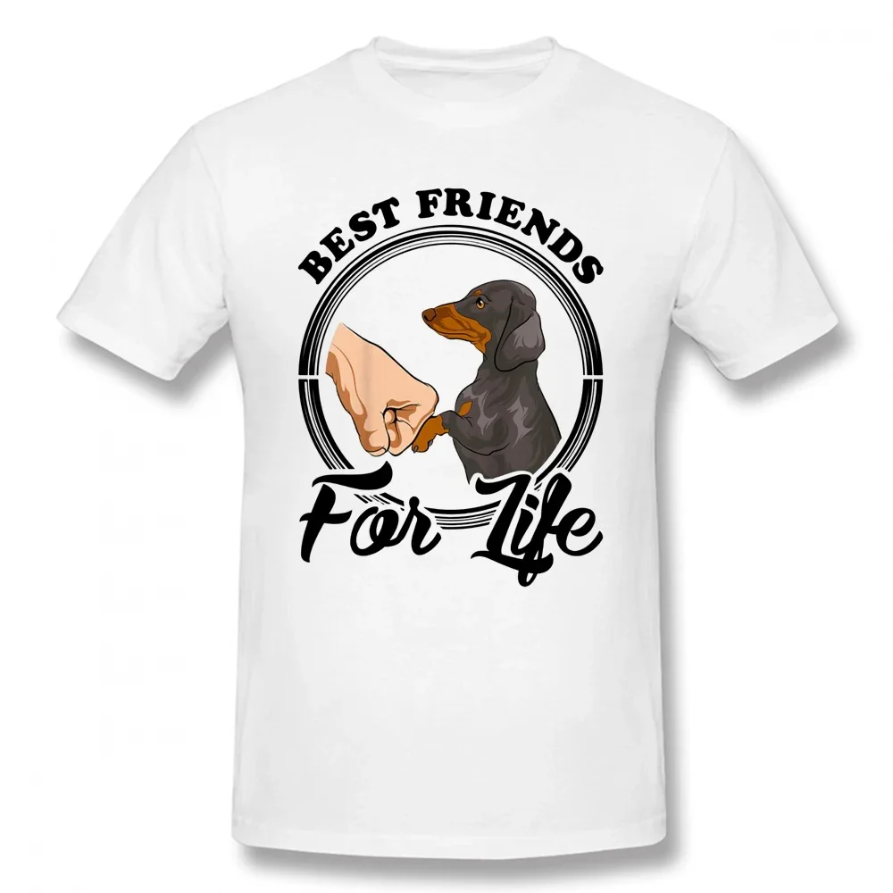Funny Best Friend Dachshund Dog T Shirts Graphic Cotton Streetwear Short Sleeve Birthday Gifts Summer Style T-shirt Mens