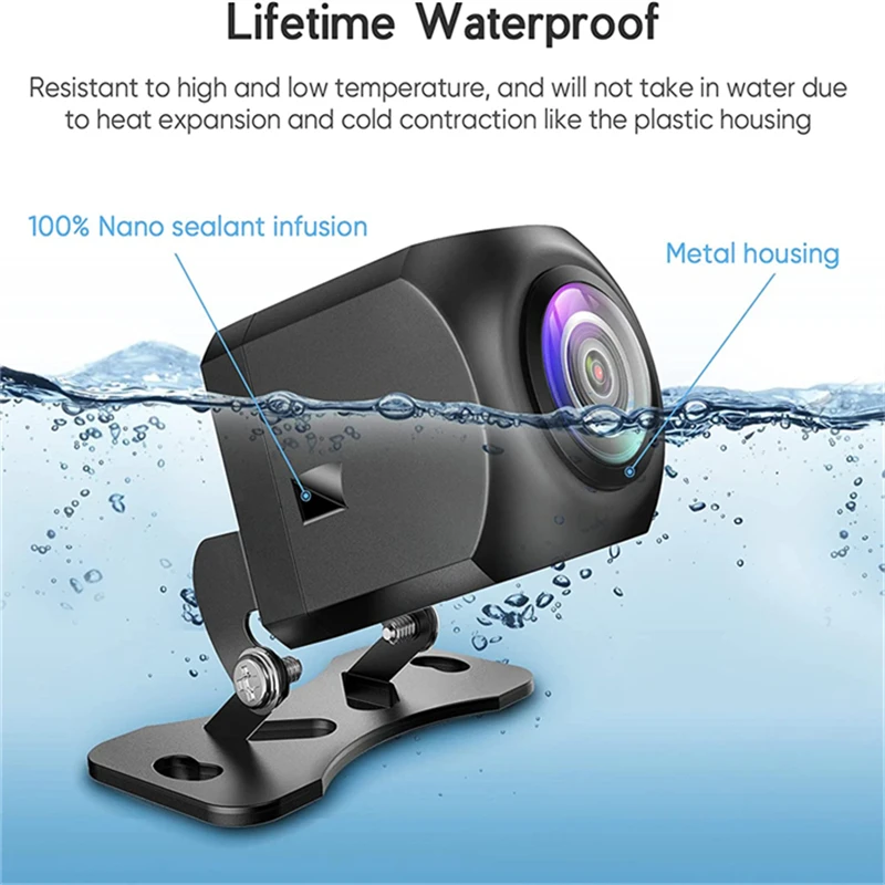 

CRUIOLUT 170°Wide-angle Car Rear View Camera Universal 1080P Backup Parking Input Camera Night Vision Waterproof AHD Color Image