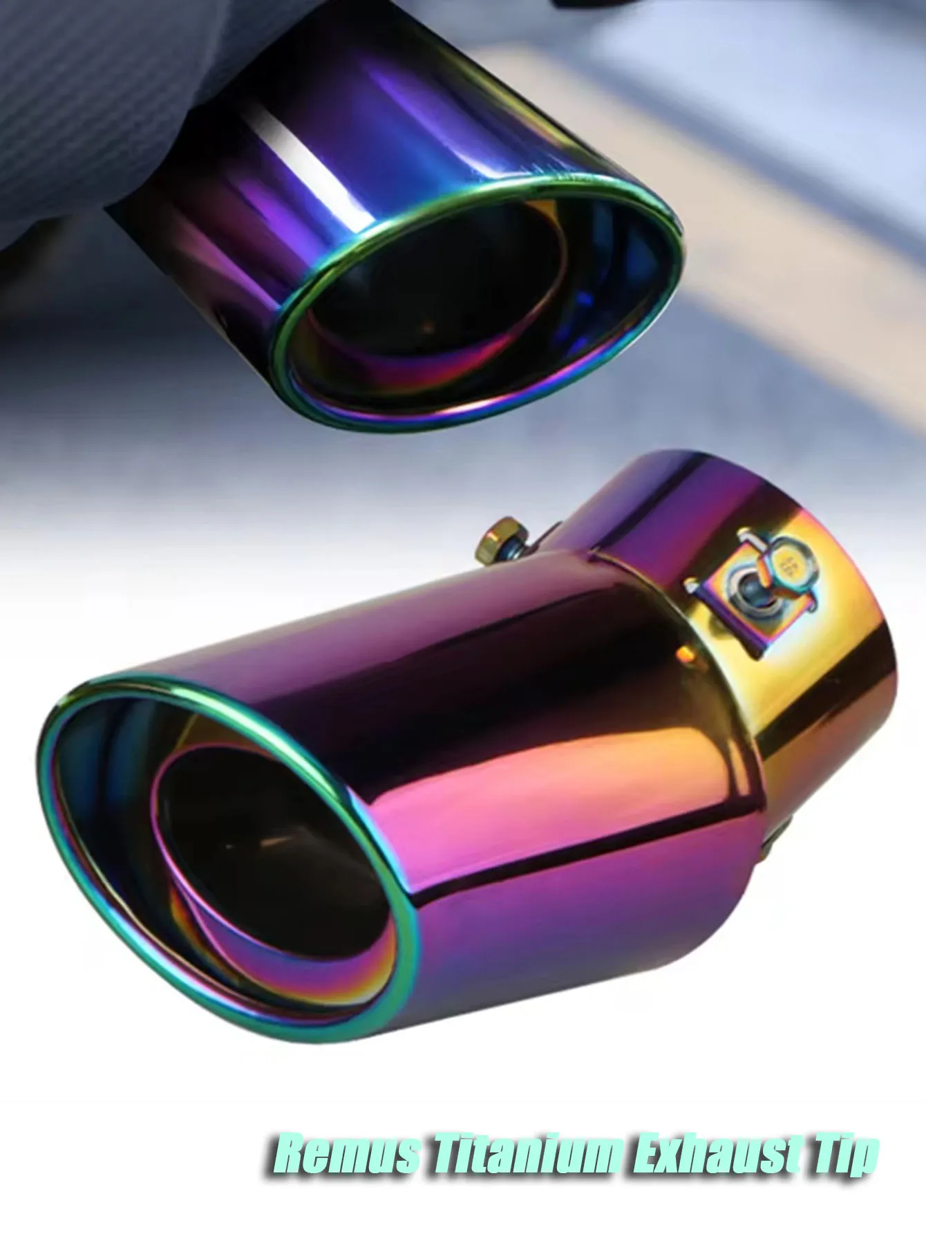 Universal Car Rear Modification Remus Titanium Exhaust Tip Colorful Stainless Steel Round Black Tail Pipe Accessories