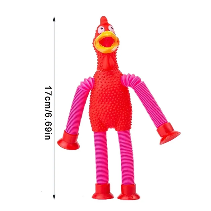 Shrieking Screaming Chicken Toy Telescopic Suction Cup Toys Portable Mood Relaxing Squeezing Toy Home Decoration Crafts Miniatur images - 6