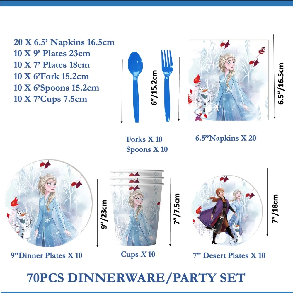 

Новый набор столовой посуды Disney «Холодное сердце», Свадебный Детский праздник, годовщина, школа, день рождения, домашняя Свадебная вечеринка, столовые украшения