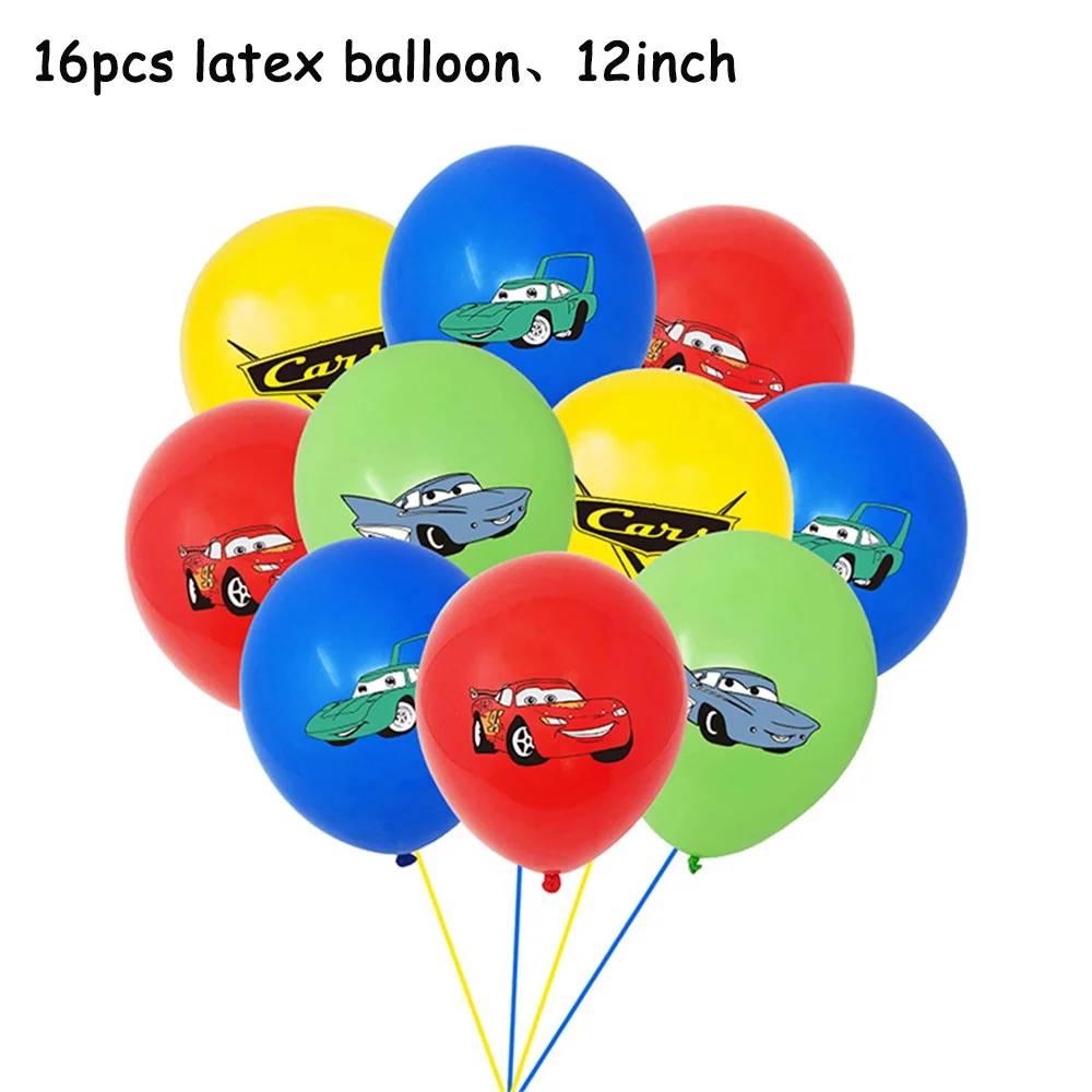 thumbnail image 1 of Decoraciones para fiestas de cumpleaños de Cars Disney Pixar Cars Lightning Mcqueen Globos Servilletas de papel Vasos Platos Bolsas de regalo Vajilla Suministros, 1 of 5