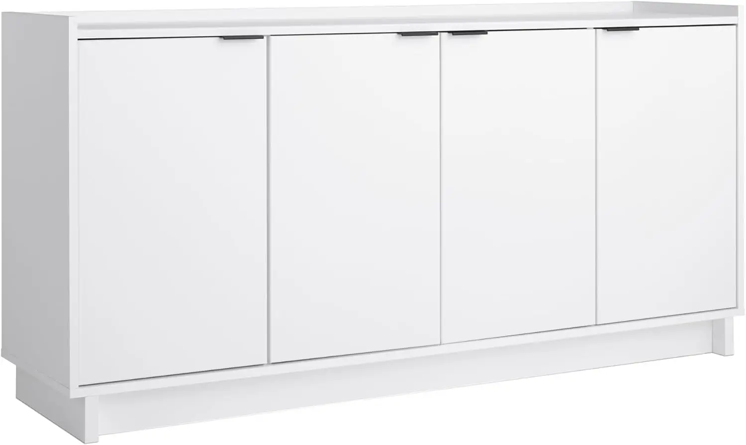 Sideboards Simply Modern 4 Console Table White Doors and Shelves Sideboard Storage Cabinet 60" W x 30" H x 16" D