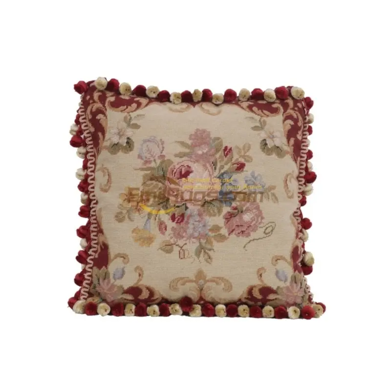 

Floss high-end needlepoint pillow national woven pillow bedroom soft outfit pure French national restoring ancient ways