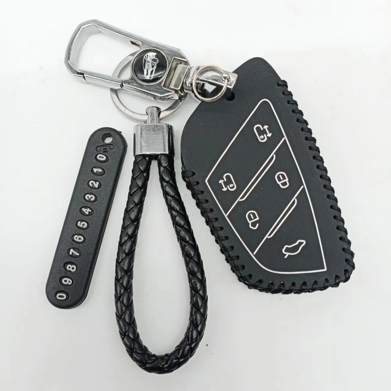 ForMAXUSG90MIFA9MPVLeatherCarKeyFobCaseCoverKeyChainsCar