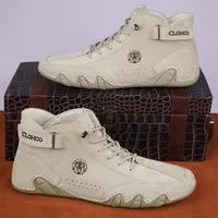 Men's Genuine Leather Shoes Ankle Boots 2023 Men Sneakers Outdoor Light Lace-Up Casual Shoes Fashion Loafers Winter Warm Boots - Image 3
