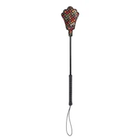 Neon Grid Pattern PU Leather Horse Whip,Horse Riding Bat Flogger Whip for Horse Training 49cm 1