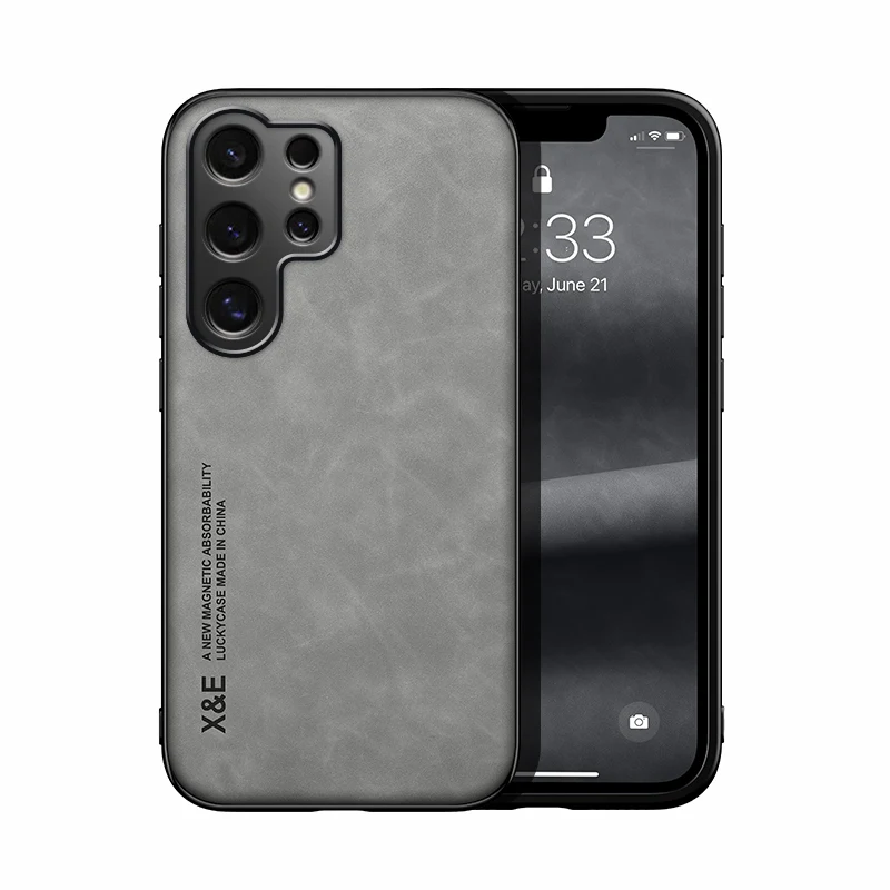 Luxury Leather Ultra Thin Phone Case with Silky Soft Feel and Car Holder