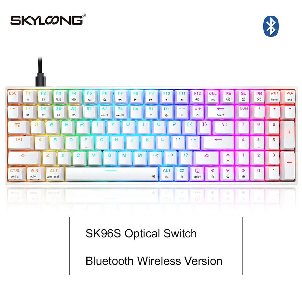 Skyloong SK96 GK96 Mechanical Keyboard 96 Keys USB Type C Bluetooth Wireless Dual Connection Mini RGB Gaming Accessories ABS OEM best keyboard for home office Keyboards