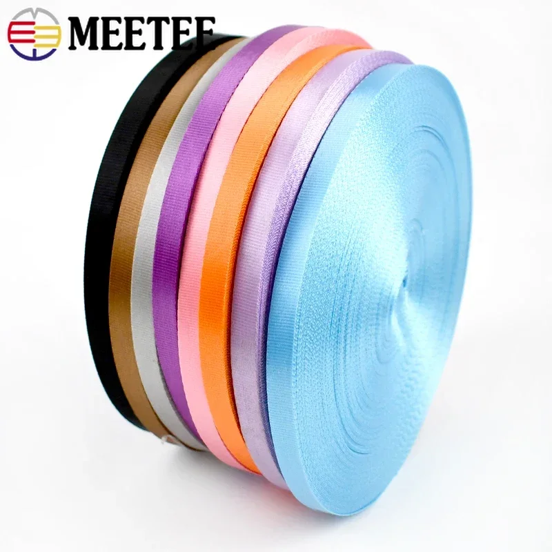 High-Quality Nylon Webbing for DIY Sewing & Accessories - 45 Meters, 10-20mm Width