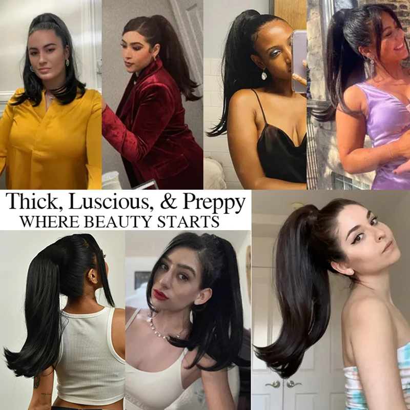 줄리아나 드로스트링 포니테일 합성 헤어 익스텐션 숏 14인치 베르타 내열성 퓨츄라 파이버 헤어피스 곱슬 웨이브