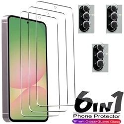 Universal 6 - in - 1 Tempered Glass Screen Protector - 3Glass 3Lens Film