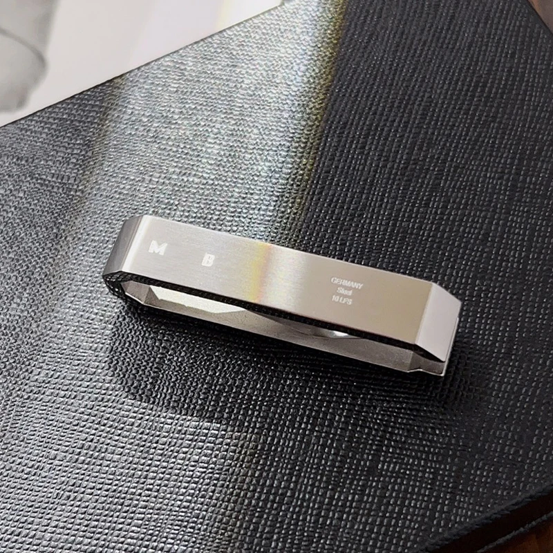 PJS MB Black Hexagonal Pattern Money Clip 316L Stainless Steel 1:1 High Quality Luxuy Classic Ticket And Change Folder With Box