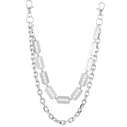 Men's Punk Rock Multi Blade Metal Jeans Chain - Stylish Accessory (Silver)