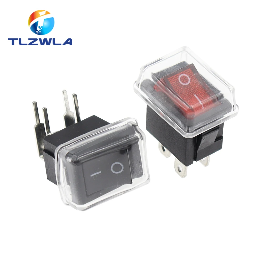 Switch 10PCS ON-OFF KCD1 15*21mm 2Pin Ship Type 6A 250V 10A 125V 15X21 Rocker Power