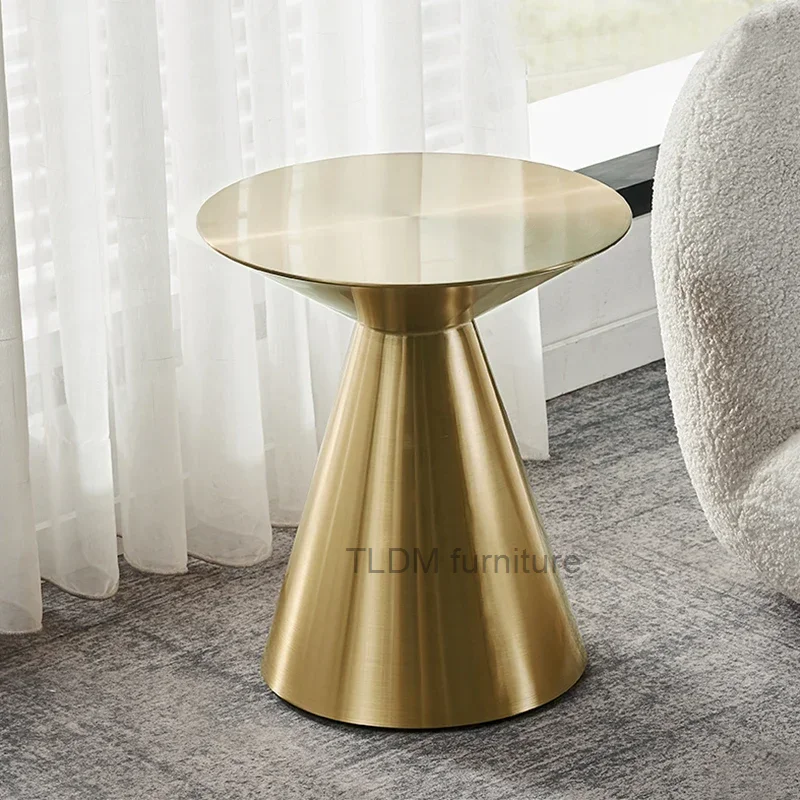 Italian Design Stainless Steel Modern Coffee Table Luxury Tables Gold Side Table Moveis Para Casa Living Room Furniture WXHYH