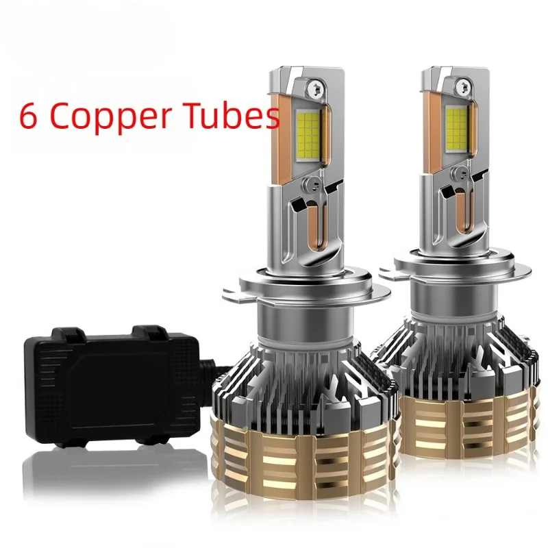 6개의 구리 튜브 300W 고출력 자동차 LED 헤드라이트 H4 H7 자동차 LED 헤드라이트 자동차 전조등 6000K H1 H8/H9/H11 9005/HB3/H10 9006/HB4