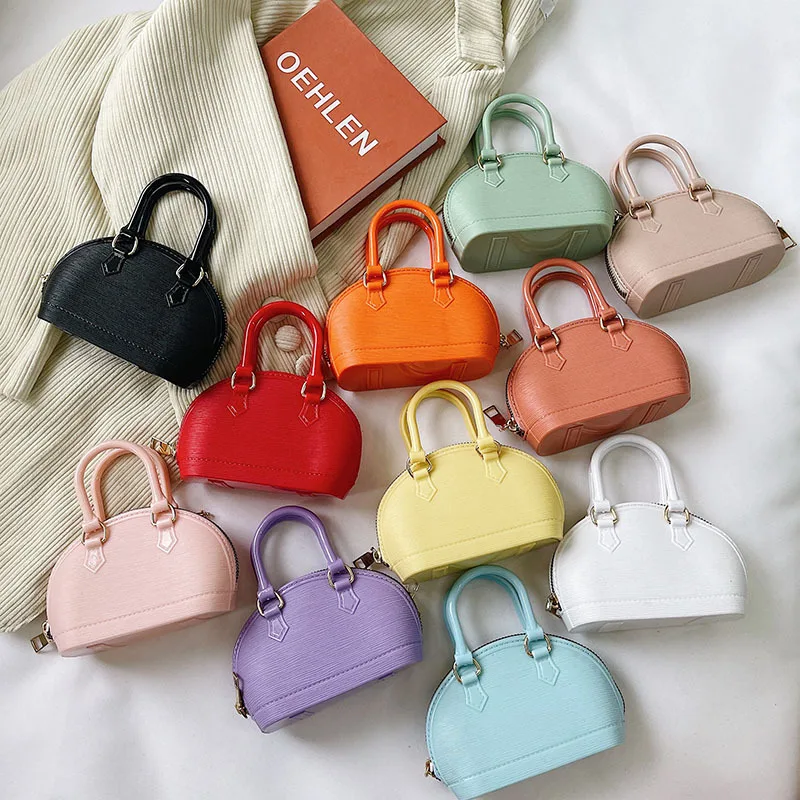 Summer Shell Bag PVC Mini Handbang for Kids Candy Bag Kids Crossbody Coin  Purse Chain Messenger Shoulder Bags Girls Party