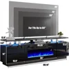 Fireplace TV Stand with 36" Fireplace, 70" Modern High Gloss Fireplace Center LED Lights, for TVs Up to 80" 6