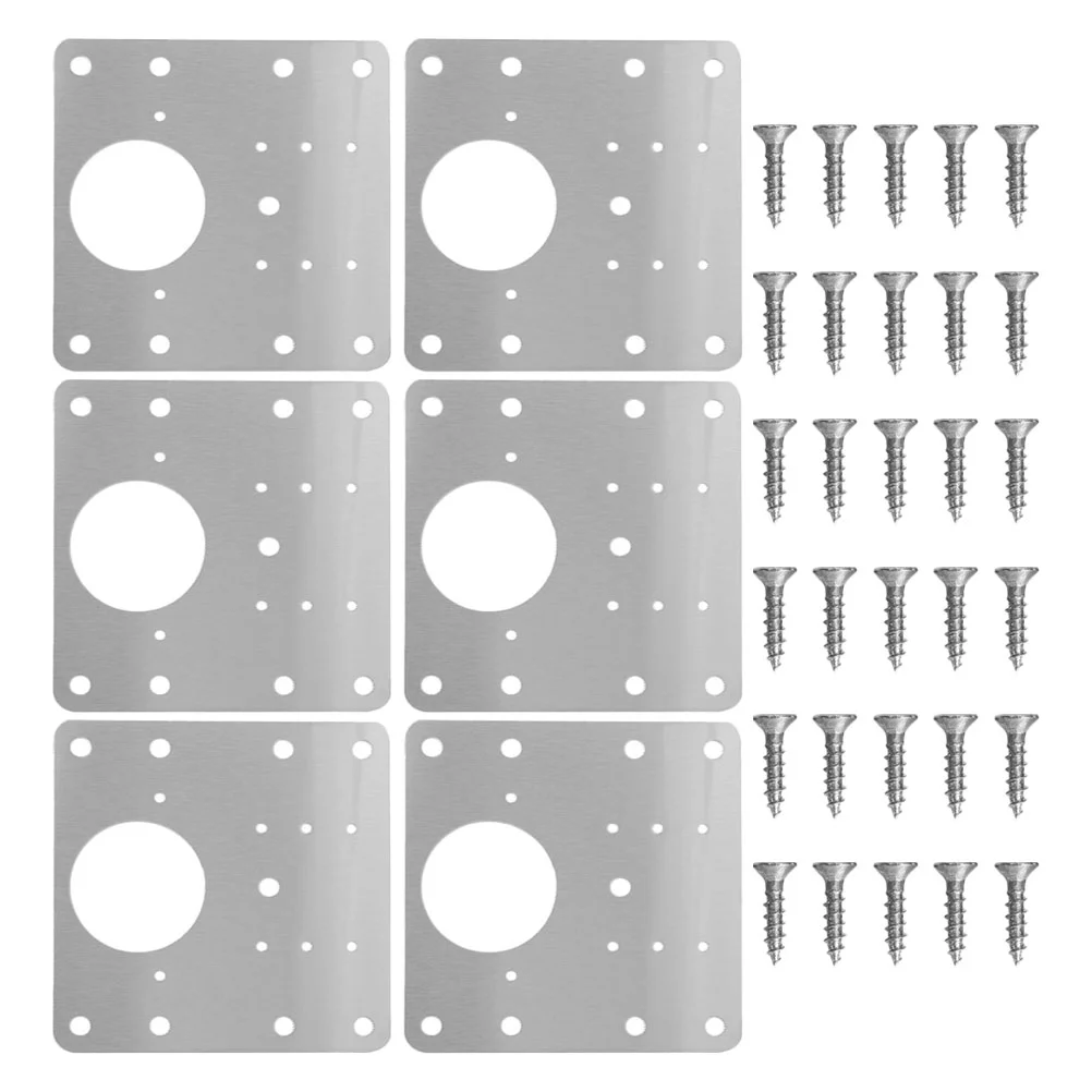 

6 Pcs Cabinet Hinge Repair Plate Door Kit Hinges Kitchen Cupboard Doors Replacement