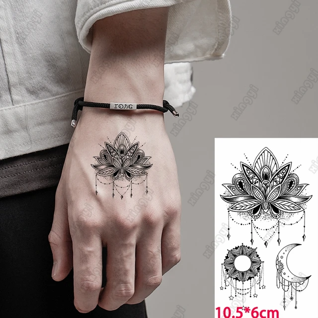 Buy 2 Temporary Tattoos / Mandala / Wrist / Tattoo / Fake Tattoo / Black  Online in India - Etsy