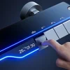 Piano Digital Bathroom Shower Set SDSN Sanitary Ware Hot Cold Bathroom Faucet Rain Shower Head Grey Piano Bathroom Shower System 5