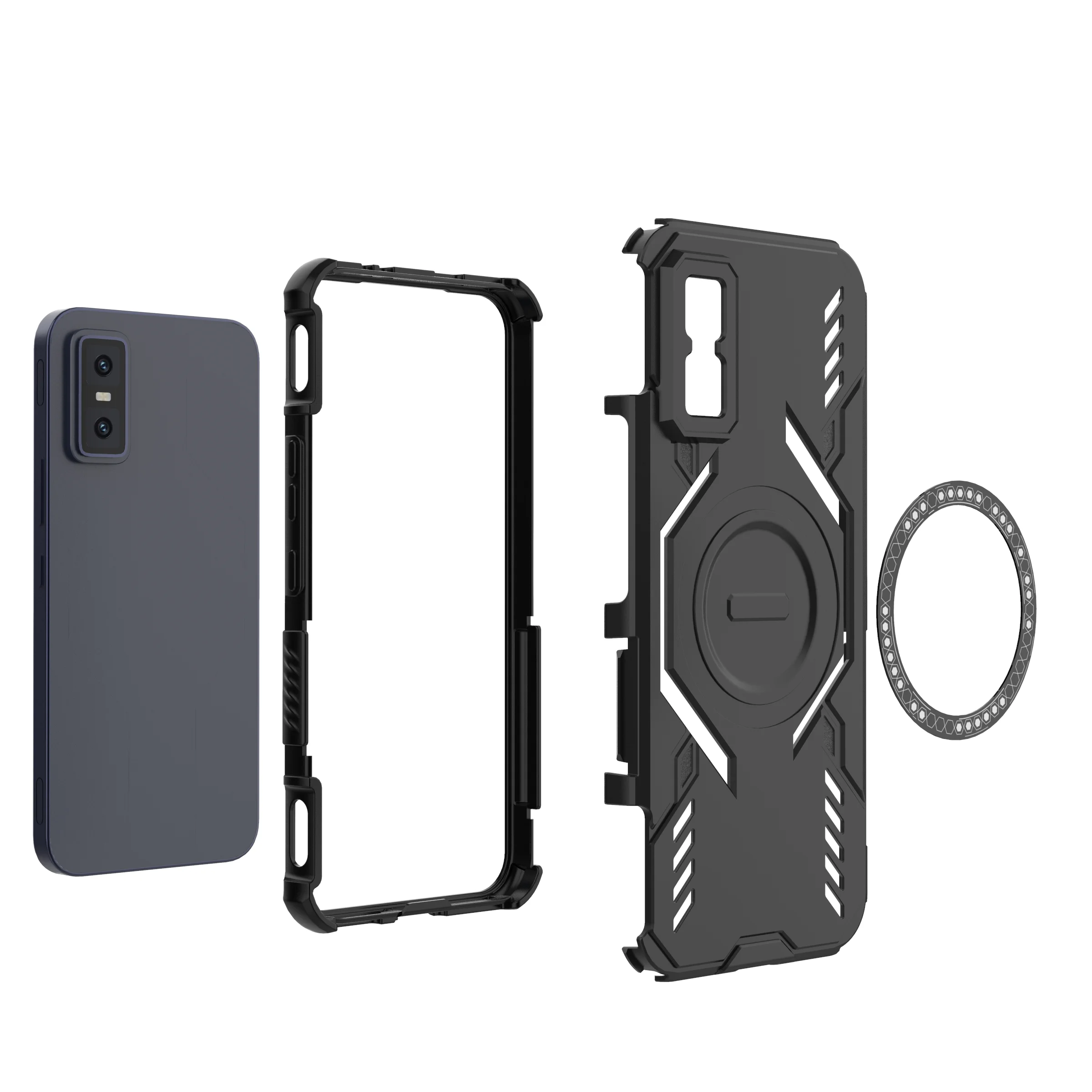 Enhanced Matte PC TPU Shockproof Protective Case with Heat Dissipation and Magnetic Features