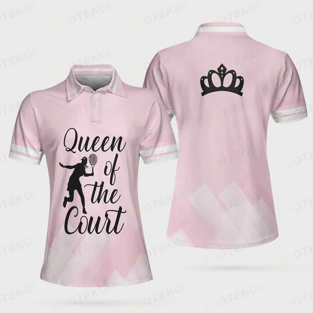 

Women's Polo 2023 Summer Shirt Short -sleeved T -shirt Women Lapel Fashion Sports Top Jersey Buttons Golf Tennis