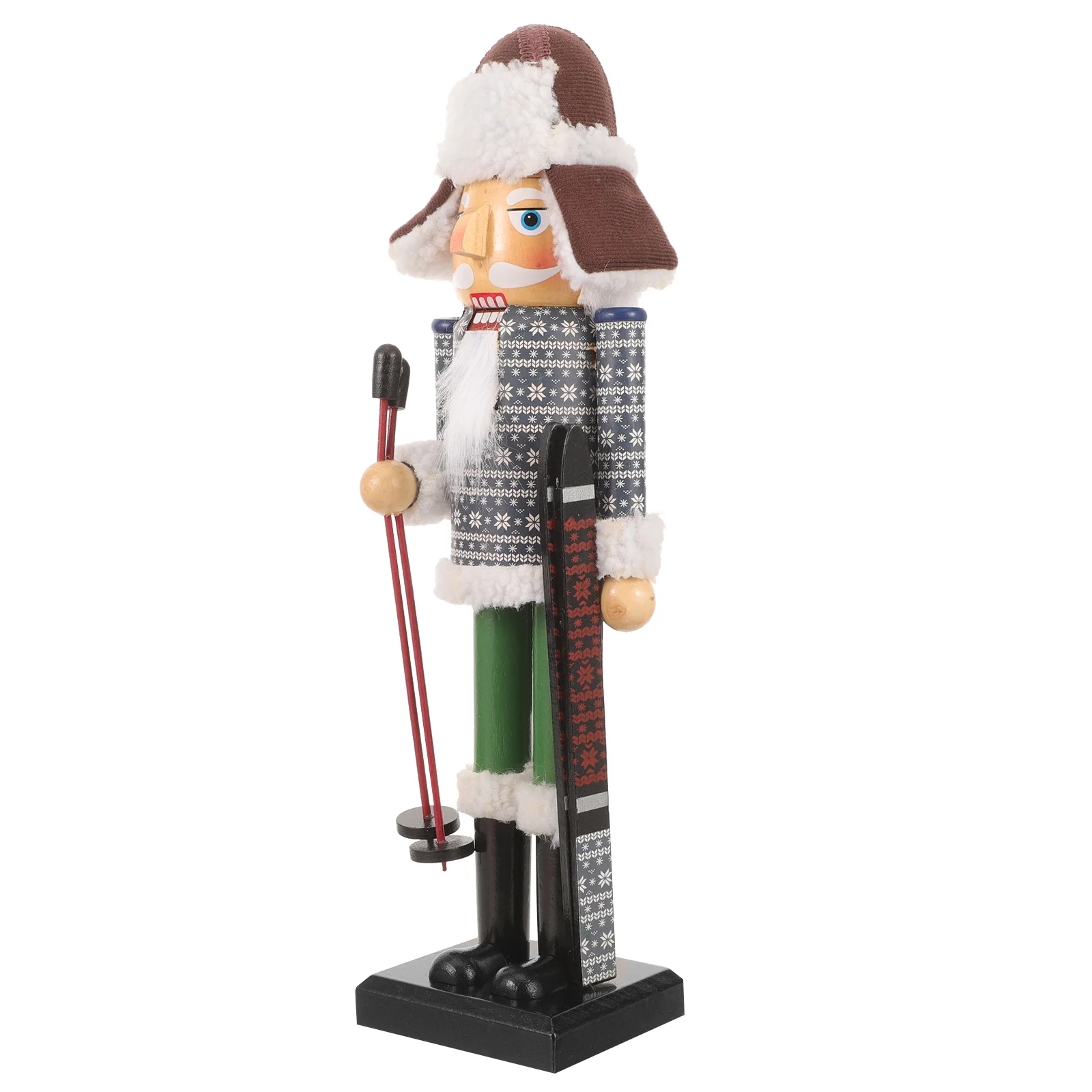 

36cm Christmas Nutcracker Figure Desktop Nutcracker Skier Soldier Statue Holiday Decor Table Ornaments Figurine Party Decoration
