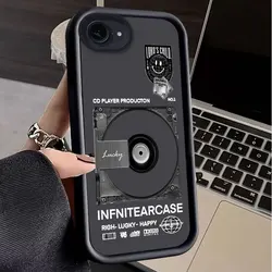 Vintage Vinyl Shockproof Silicone Case - Retro Record Design Protective Cover for iPhone 17 e (HFTYJTTY002)