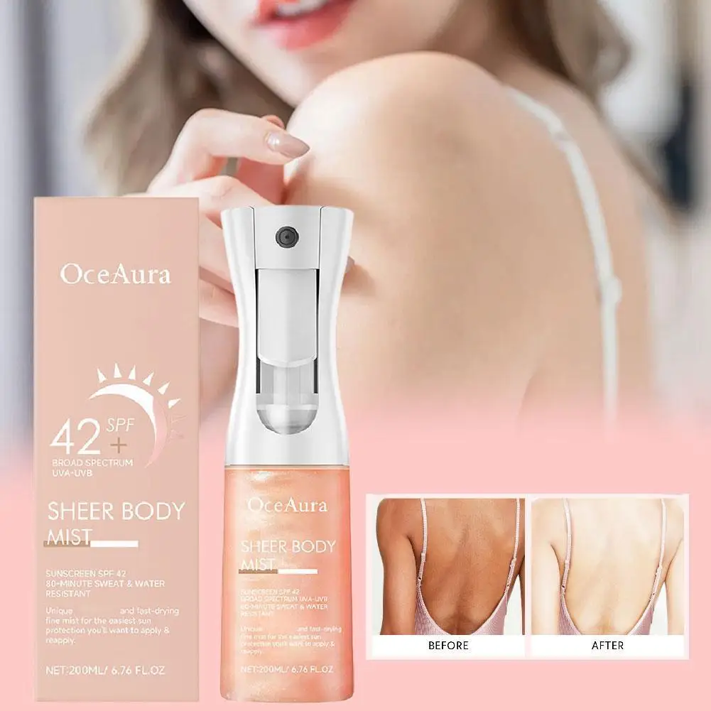 200ml Sunscreen Spray Anti-aging Anti Wrinkle Moisturizing Whitening Sunscreen Spray Facial Body Neck Skin Care Cream