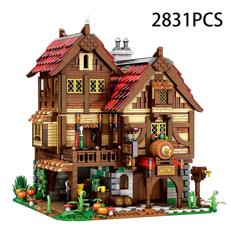 

City Street View European Century Medieval Tavern House Village Model Building Blocks Bricks Toys Birthday Gifts Children Kids